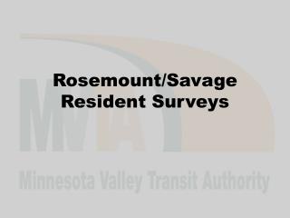 Rosemount/Savage Resident Surveys
