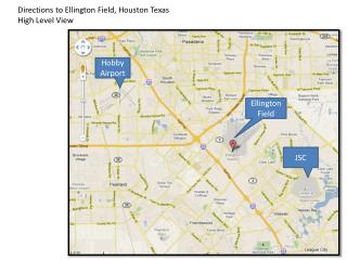 Directions to Ellington Field, Houston Texas High Level View