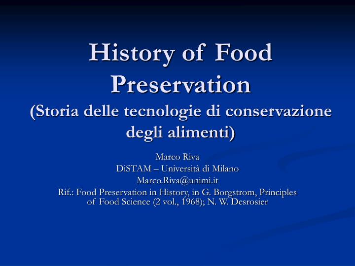 history of food preservation storia delle tecnologie di conservazione degli alimenti