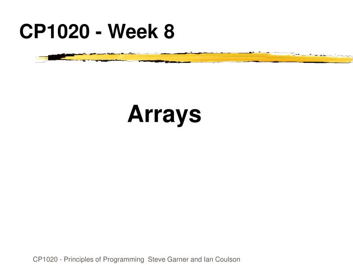 cp1020 week 8