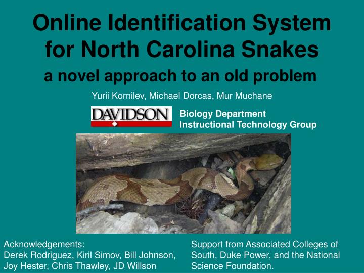 online identification system for north carolina snakes
