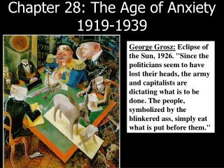 Chapter 28: The Age of Anxiety 1919-1939