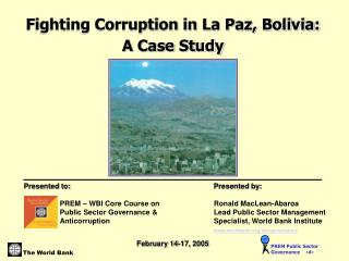 Fighting Corruption in La Paz, Bolivia: A Case Study