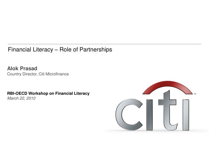 financial literacy role of partnerships