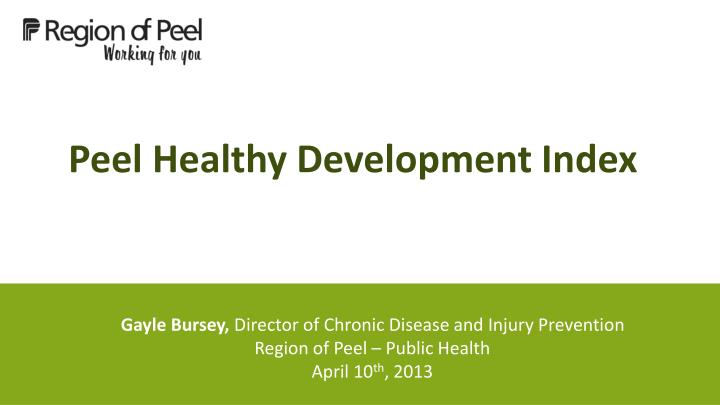 peel healthy development index