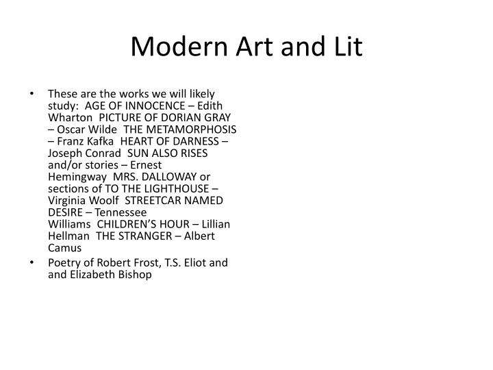 modern art and lit