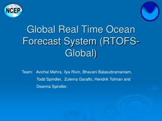 Global Real Time Ocean Forecast System (RTOFS-Global)