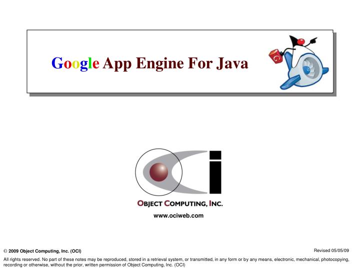 g o o g l e app engine for java