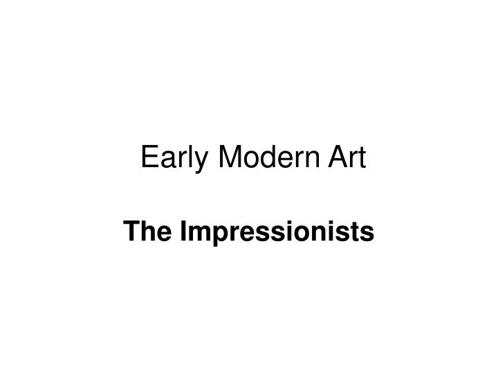early modern art