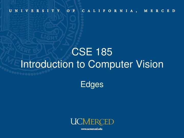 cse 185 introduction to computer vision