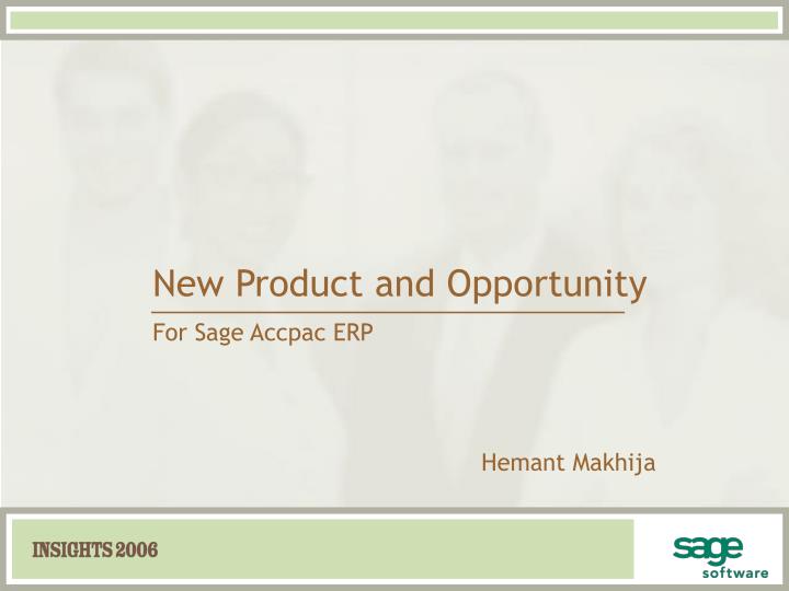 new product and opportunity