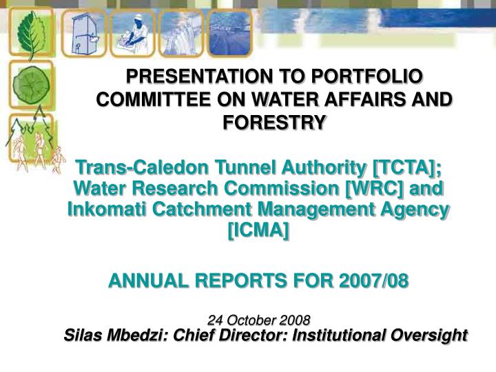 presentation to portfolio committee on water affairs and forestry