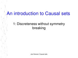 An introduction to Causal sets