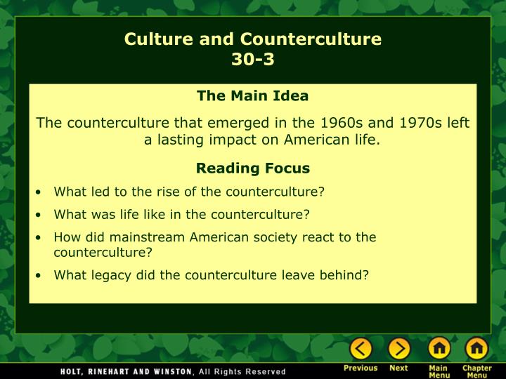 culture and counterculture 30 3