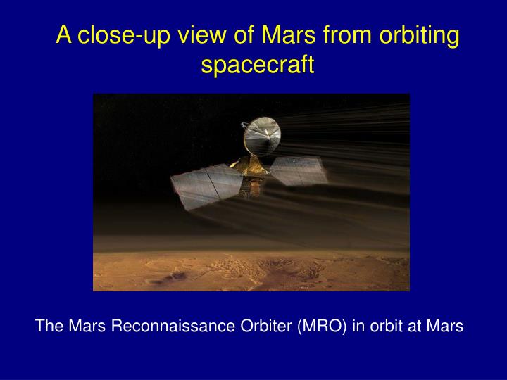 a close up view of mars from orbiting spacecraft