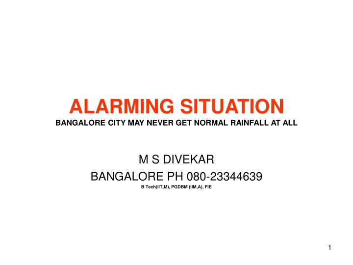 alarming situation bangalore city may never get normal rainfall at all