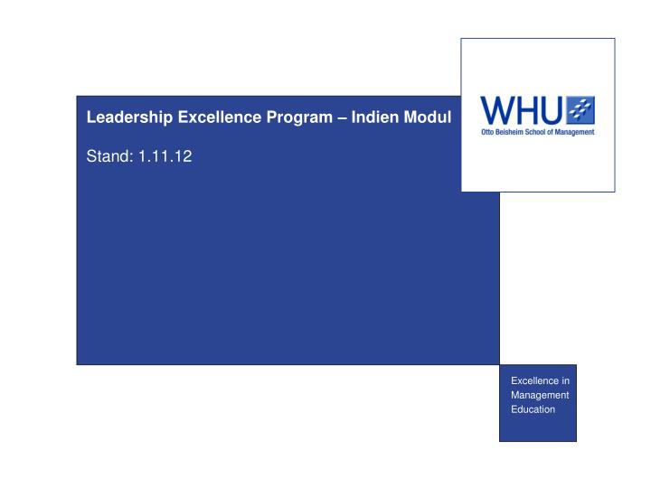 leadership excellence program indien modul stand 1 11 12