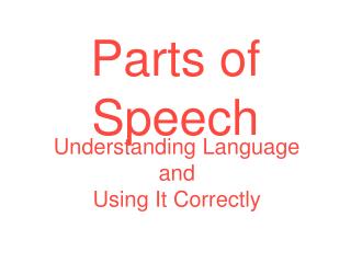 Parts of Speech