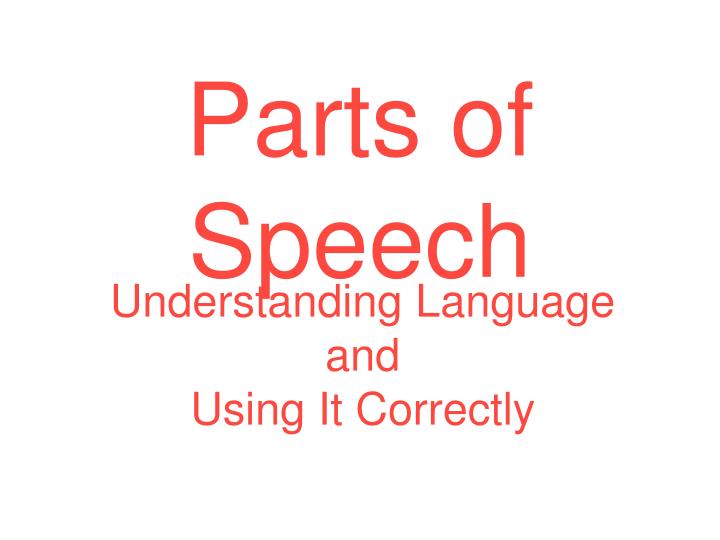 parts of speech