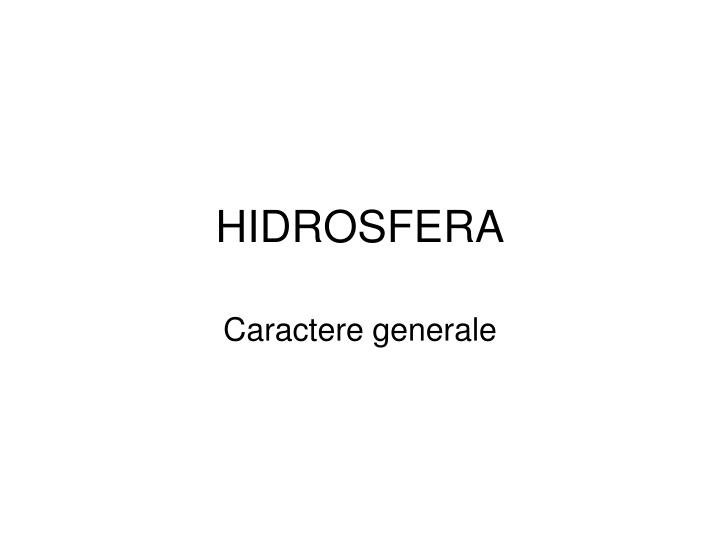 hidrosfera