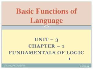 Basic Functions of Language