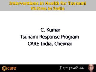Interventions in Health for Tsunami Victims in India