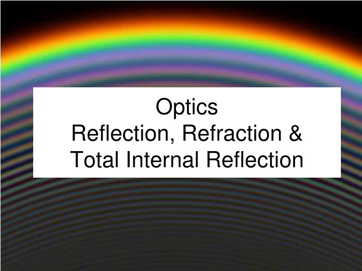 optics reflection refraction total internal reflection
