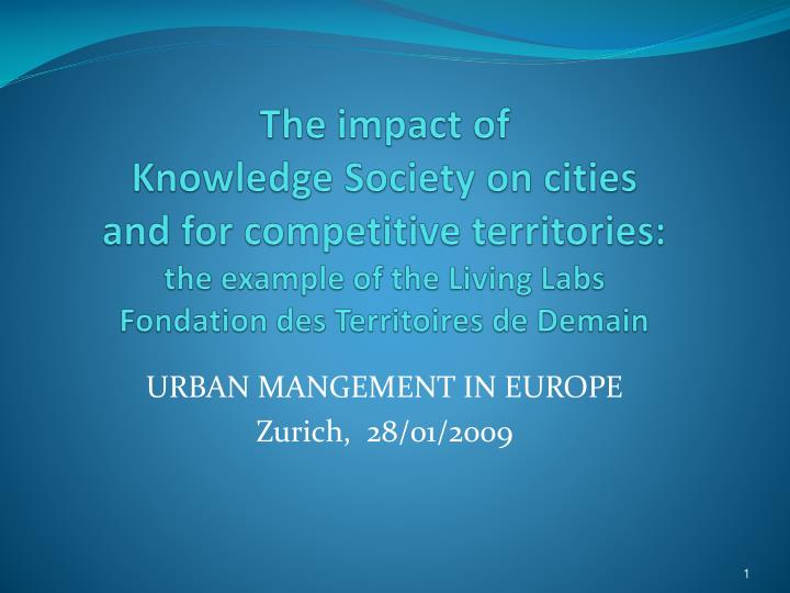 urban mangement in europe zurich 28 01 2009
