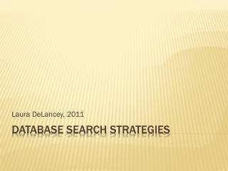 DAtabase Search Strategies