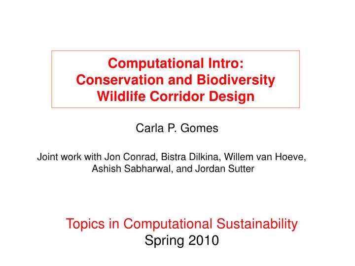 computational intro conservation and biodiversity wildlife corridor design