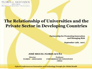 The Relationship of Universities and the Private Sector in Developing Countries