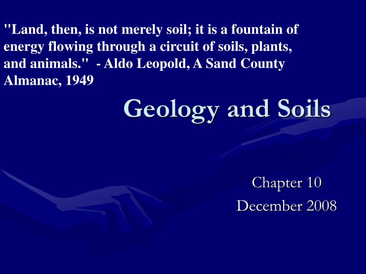 geology and soils