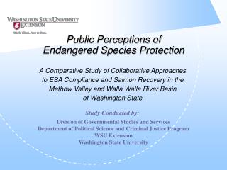 Public Perceptions of Endangered Species Protection