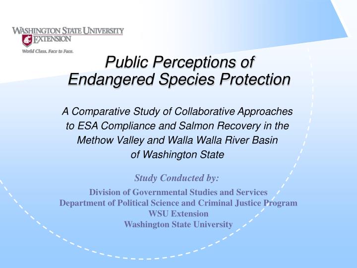 public perceptions of endangered species protection