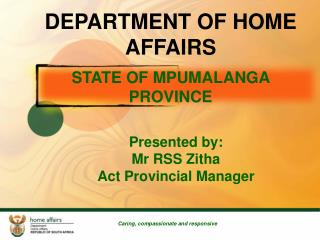 STATE OF MPUMALANGA PROVINCE