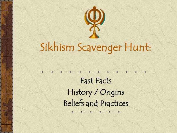sikhism scavenger hunt