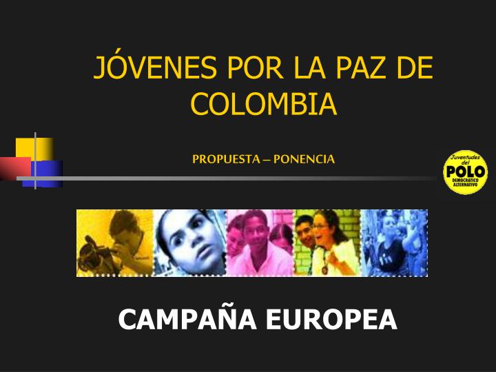 j venes por la paz de colombia