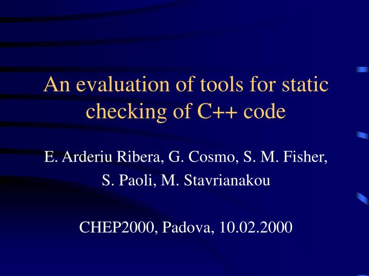 an evaluation of tools for static checking of c code