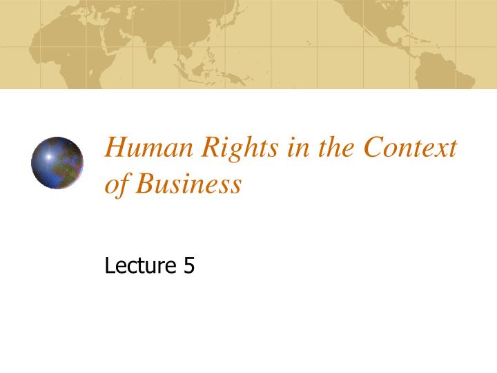 human rights in the context of business