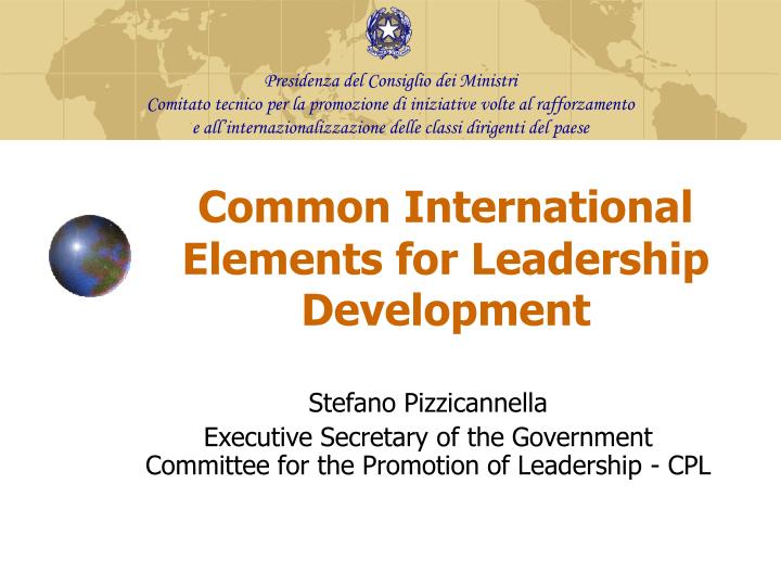 common international elements for leadership development
