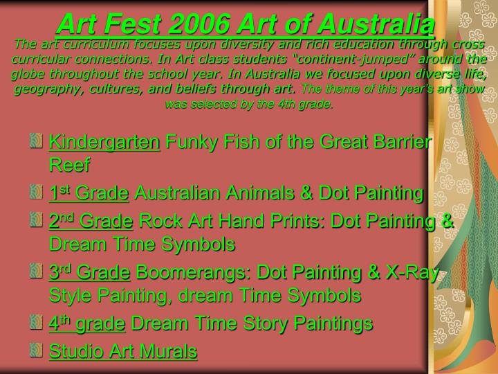 art fest 2006 art of australia