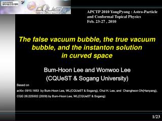 The false vacuum bubble, the true vacuum bubble, and the instanton solution in curved space