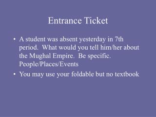 Entrance Ticket