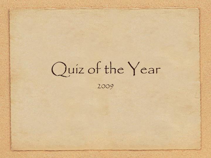 quiz of the year