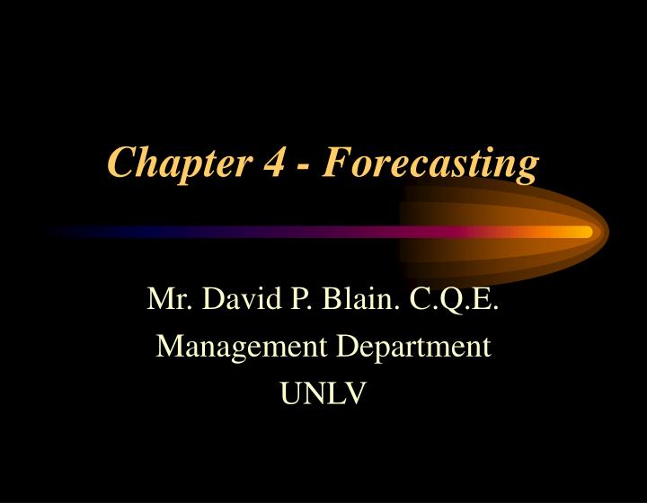 chapter 4 forecasting