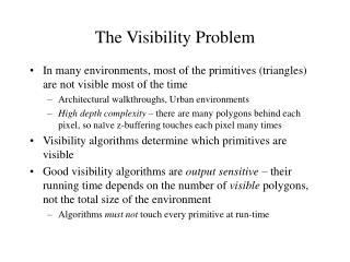 The Visibility Problem