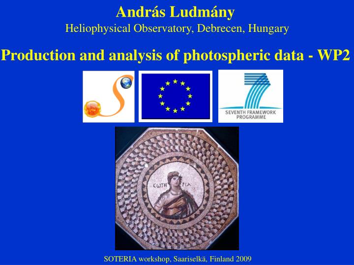 production and analysis of photospheric data wp2