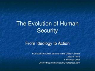 The Evolution of Human Security