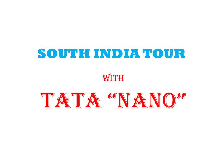 south india tour