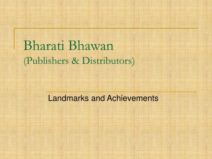 bharati bhawan publishers distributors
